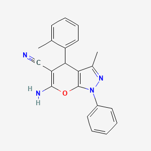 6-Amino-3-methyl-4-(2-methylphenyl)-1-phenyl-1,4-dihydropyrano[2,3-c]pyrazole-5-carbonitrile