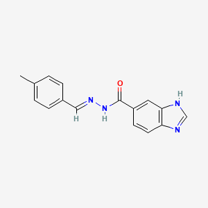 molecular formula C16H14N4O B11998856 N'-[(E)-(4-methylphenyl)methylidene]-1H-benzimidazole-5-carbohydrazide 