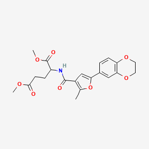 molecular formula C21H23NO8 B1199904 2-[[[5-(2,3-二氢-1,4-苯并二氧杂环-6-基)-2-甲基-3-呋喃基]-氧代甲基]氨基]戊二酸二甲酯 
