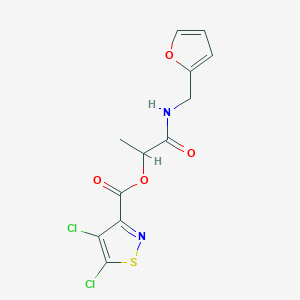 molecular formula C12H10Cl2N2O4S B1199905 4,5-二氯-3-异噻唑羧酸 [1-(2-呋喃甲基氨基)-1-氧代丙烷-2-基] 酯 