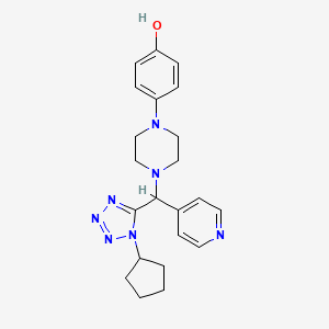molecular formula C22H27N7O B1199908 4-[4-[(1-环戊基-5-四唑基)-吡啶-4-基甲基]-1-哌嗪基]苯酚 