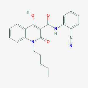 molecular formula C22H21N3O3 B11999476 N-(2-cyanophenyl)-4-hydroxy-2-oxo-1-pentyl-1,2-dihydro-3-quinolinecarboxamide 