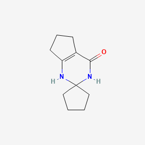 molecular formula C11H16N2O B11999516 3,5,6,7-tetrahydrospiro[cyclopenta[d]pyrimidine-2,1'-cyclopentan]-4(1H)-one 