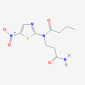 N-(3-amino-3-oxopropyl)-N-(5-nitro-1,3-thiazol-2-yl)butanamide