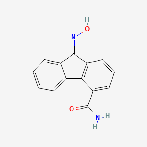 molecular formula C14H10N2O2 B11999625 (9Z)-9-(hydroxyimino)-9H-fluorene-4-carboxamide 