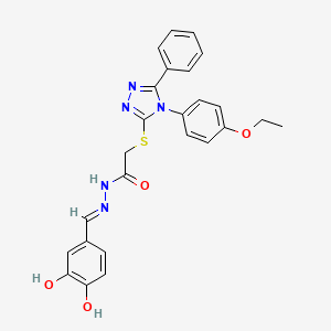 N'-[(E)-(3,4-dihydroxyphenyl)methylidene]-2-{[4-(4-ethoxyphenyl)-5-phenyl-4H-1,2,4-triazol-3-yl]sulfanyl}acetohydrazide