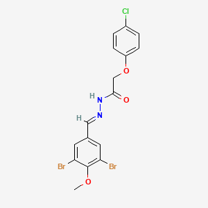 2-(4-chlorophenoxy)-N'-[(E)-(3,5-dibromo-4-methoxyphenyl)methylidene]acetohydrazide