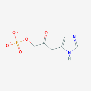 molecular formula C6H9N2O5P B1199967 3-(咪唑-4-基)-2-氧代丙基磷酸(2-) CAS No. 99979-59-6