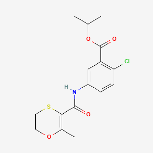 B1199969 1-Methyl ethyl 1-chloro-5-[[(5,6dihydro-2-methyl-1,4-oxathiin-3-yl)carbonyl]amino]benzoate CAS No. 135812-04-3