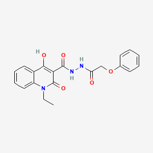 1-ethyl-4-hydroxy-2-oxo-N'-(phenoxyacetyl)-1,2-dihydroquinoline-3-carbohydrazide