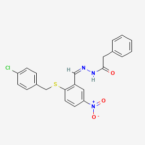 N'-((2-((4-Chlorobenzyl)sulfanyl)-5-nitrophenyl)methylene)-2-phenylacetohydrazide