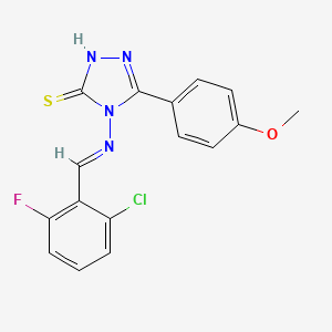 4-{[(E)-(2-chloro-6-fluorophenyl)methylidene]amino}-5-(4-methoxyphenyl)-4H-1,2,4-triazole-3-thiol