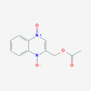 molecular formula C11H10N2O4 B11999831 (1,4-Dioxido-2-quinoxalinyl)methyl acetate CAS No. 17626-55-0