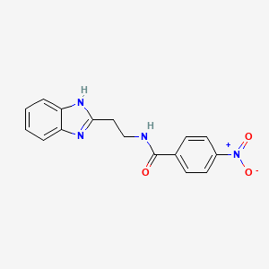 molecular formula C16H14N4O3 B11999962 N-[2-(1H-benzimidazol-2-yl)ethyl]-4-nitrobenzamide CAS No. 300821-02-7