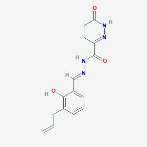 molecular formula C15H14N4O3 B11999972 1,6-Dihydropyridazine-3-carboxylic acid, 6-oxo-N2-(3-allyl-2-hydroxybenzylidene)hydrazide 