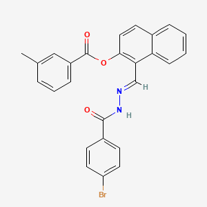 molecular formula C26H19BrN2O3 B11999983 1-(2-(4-Bromobenzoyl)carbohydrazonoyl)-2-naphthyl 3-methylbenzoate CAS No. 767332-55-8