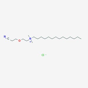 molecular formula C21H43ClN2O B12000019 N-[2-(2-cyanoethoxy)ethyl]-N,N-dimethyl-1-tetradecanaminium chloride CAS No. 144650-69-1