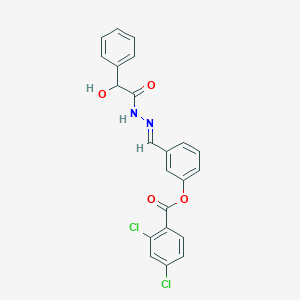 [3-[(E)-[(2-hydroxy-2-phenylacetyl)hydrazinylidene]methyl]phenyl] 2,4-dichlorobenzoate