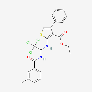 Ethyl 4-phenyl-2-({2,2,2-trichloro-1-[(3-methylbenzoyl)amino]ethyl}amino)-3-thiophenecarboxylate