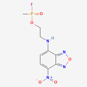 molecular formula C9H10FN4O5P B1200025 Phosphonofluoridic acid, methyl-, 2-((7-nitro-4-benzofurazanyl)amino)ethyl ester CAS No. 96304-84-6