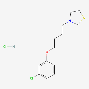 molecular formula C13H19Cl2NOS B12000435 Thiazolidine, 3-(4-(3-chlorophenoxy)butyl)-, hydrochloride CAS No. 38920-91-1