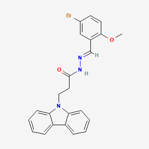 molecular formula C23H20BrN3O2 B12000446 N'-[(E)-(5-bromo-2-methoxyphenyl)methylidene]-3-(9H-carbazol-9-yl)propanehydrazide 