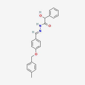 molecular formula C23H22N2O3 B12000451 2-hydroxy-N-[(E)-[4-[(4-methylphenyl)methoxy]phenyl]methylideneamino]-2-phenylacetamide 