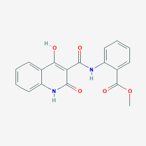 molecular formula C18H14N2O5 B12000501 Methyl 2-{[(4-hydroxy-2-oxo-1,2-dihydroquinolin-3-yl)carbonyl]amino}benzoate 