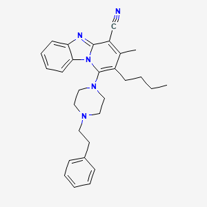 molecular formula C29H33N5 B12000512 2-Butyl-3-methyl-1-[4-(2-phenylethyl)piperazin-1-yl]pyrido[1,2-a]benzimidazole-4-carbonitrile 