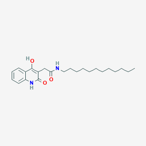 molecular formula C23H34N2O3 B12000553 N-Dodecyl-2-(4-hydroxy-2-oxo-1,2-dihydro-quinolin-3-yl)-acetamide 