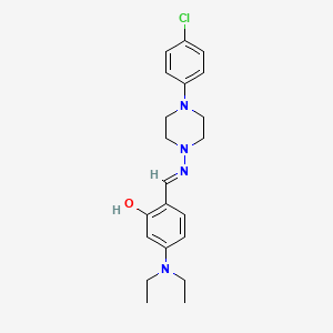 molecular formula C21H27ClN4O B12000612 2-((4-(4-Chloro-phenyl)-piperazin-1-ylimino)-methyl)-5-diethylamino-phenol 