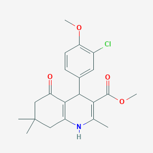 molecular formula C21H24ClNO4 B12000644 Methyl 4-(3-chloro-4-methoxyphenyl)-2,7,7-trimethyl-5-oxo-1,4,5,6,7,8-hexahydro-3-quinolinecarboxylate 