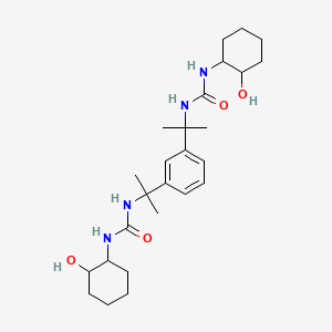 molecular formula C26H42N4O4 B12000726 N-(2-Hydroxycyclohexyl)-N'-(1-{3-[1-({[(2-hydroxycyclohexyl)amino]carbonyl}amino)-1-methylethyl]phenyl}-1-methylethyl)urea 