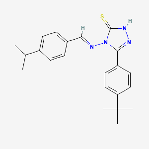 5-(4-Tert-butylphenyl)-4-{[(E)-(4-isopropylphenyl)methylidene]amino}-4H-1,2,4-triazol-3-YL hydrosulfide