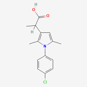 molecular formula C15H16ClNO2 B12000756 1-(4-Chlorophenyl)-alpha,2,5-trimethyl-1H-pyrrole-3-acetic acid CAS No. 42780-43-8