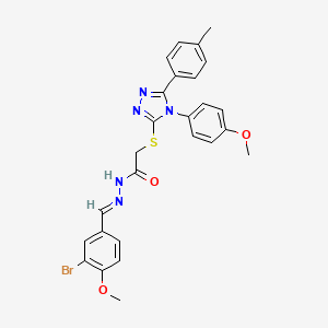 N'-[(E)-(3-bromo-4-methoxyphenyl)methylidene]-2-{[4-(4-methoxyphenyl)-5-(4-methylphenyl)-4H-1,2,4-triazol-3-yl]sulfanyl}acetohydrazide