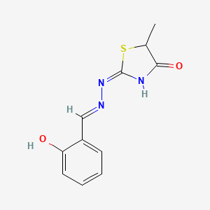 molecular formula C11H11N3O2S B12000785 2-[(2-Hydroxy-benzylidene)-hydrazono]-5-methyl-thiazolidin-4-one 