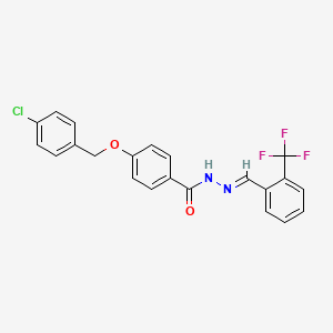 molecular formula C22H16ClF3N2O2 B12000816 4-((4-Chlorobenzyl)oxy)-N'-(2-(trifluoromethyl)benzylidene)benzohydrazide CAS No. 396661-39-5