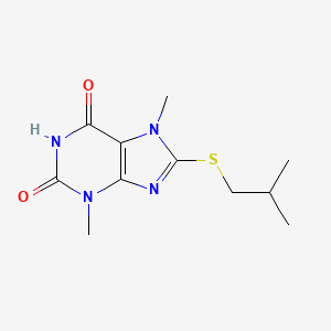 molecular formula C11H16N4O2S B12000896 8-(isobutylthio)-3,7-dimethyl-3,7-dihydro-1H-purine-2,6-dione 