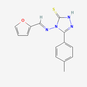 4-(2-furanylmethylideneamino)-3-(4-methylphenyl)-1H-1,2,4-triazole-5-thione