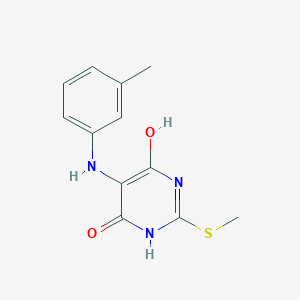 6-Hydroxy-5-(3-methylanilino)-2-(methylsulfanyl)pyrimidin-4(3H)-one