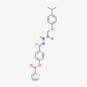 4-[(E)-(2-{[4-(propan-2-yl)phenoxy]acetyl}hydrazinylidene)methyl]phenyl thiophene-2-carboxylate