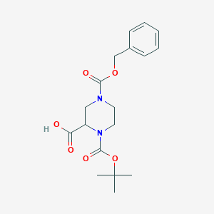 molecular formula C18H24N2O6 B120013 4-((苄氧羰基)-1-(叔丁氧羰基)哌嗪-2-羧酸 CAS No. 149057-19-2