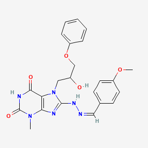 4-Methoxybenzaldehyde [7-(2-hydroxy-3-phenoxypropyl)-3-methyl-2,6-dioxo-2,3,6,7-tetrahydro-1H-purin-8-YL]hydrazone