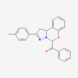 molecular formula C24H20N2O2 B12001340 PH-(2-P-Tolyl-1,9B-2H-5-oxa-3,3A-diaza-cyclopenta(A)naphthalen-4-YL)-methanone 