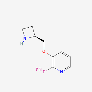 molecular formula C9H11FN2O B1200159 2-Fluoro-3-(2S-azetidinylmethoxy)pyridine, F-18 CAS No. 205594-65-6