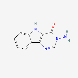 molecular formula C10H8N4O B1200173 3-amino-5H-pyrimido[5,4-b]indol-4-one CAS No. 110963-32-1