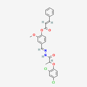 4-((2-(2-(2,4-Dichlorophenoxy)propanoyl)hydrazono)methyl)-2-methoxyphenyl cinnamate