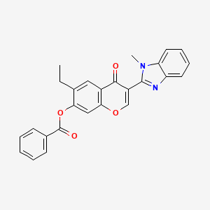 6-ethyl-3-(1-methyl-1H-benzo[d]imidazol-2-yl)-4-oxo-4H-chromen-7-yl benzoate