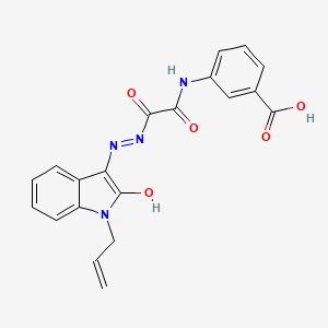 3-(2-(2-(1-Allyl-2-oxoindolin-3-ylidene)hydrazineyl)-2-oxoacetamido)benzoic acid